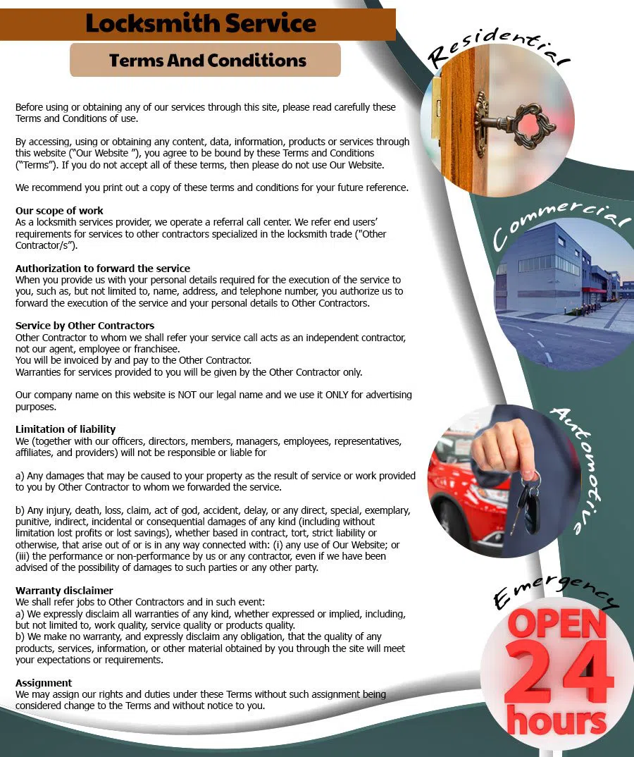 Interstate Locksmith Shop Plymouth, MI 313-483-8664 - Terms-and-conditions